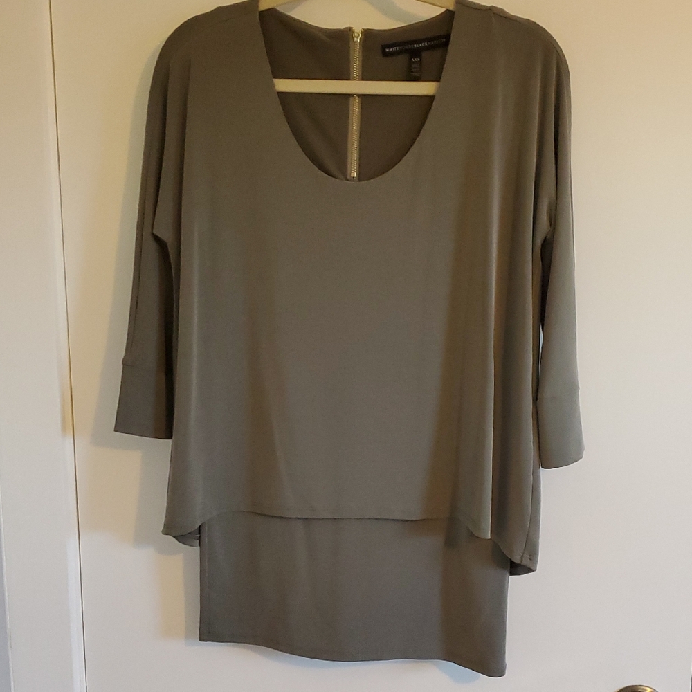 White House Black Market Olive Green Tunic
